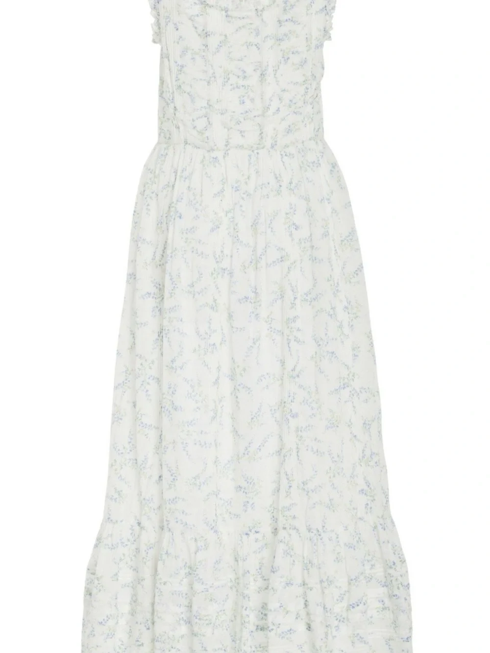 Doen Claribelle Cotton Midi Dress in Blanc Bluebell Ballad - Picture 2 of 4